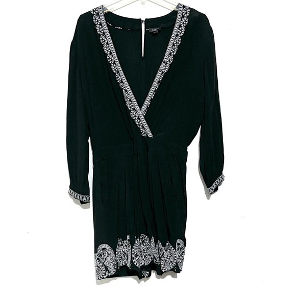 LOFT Embroidered Wrap Romper - Picture 3 of 13
